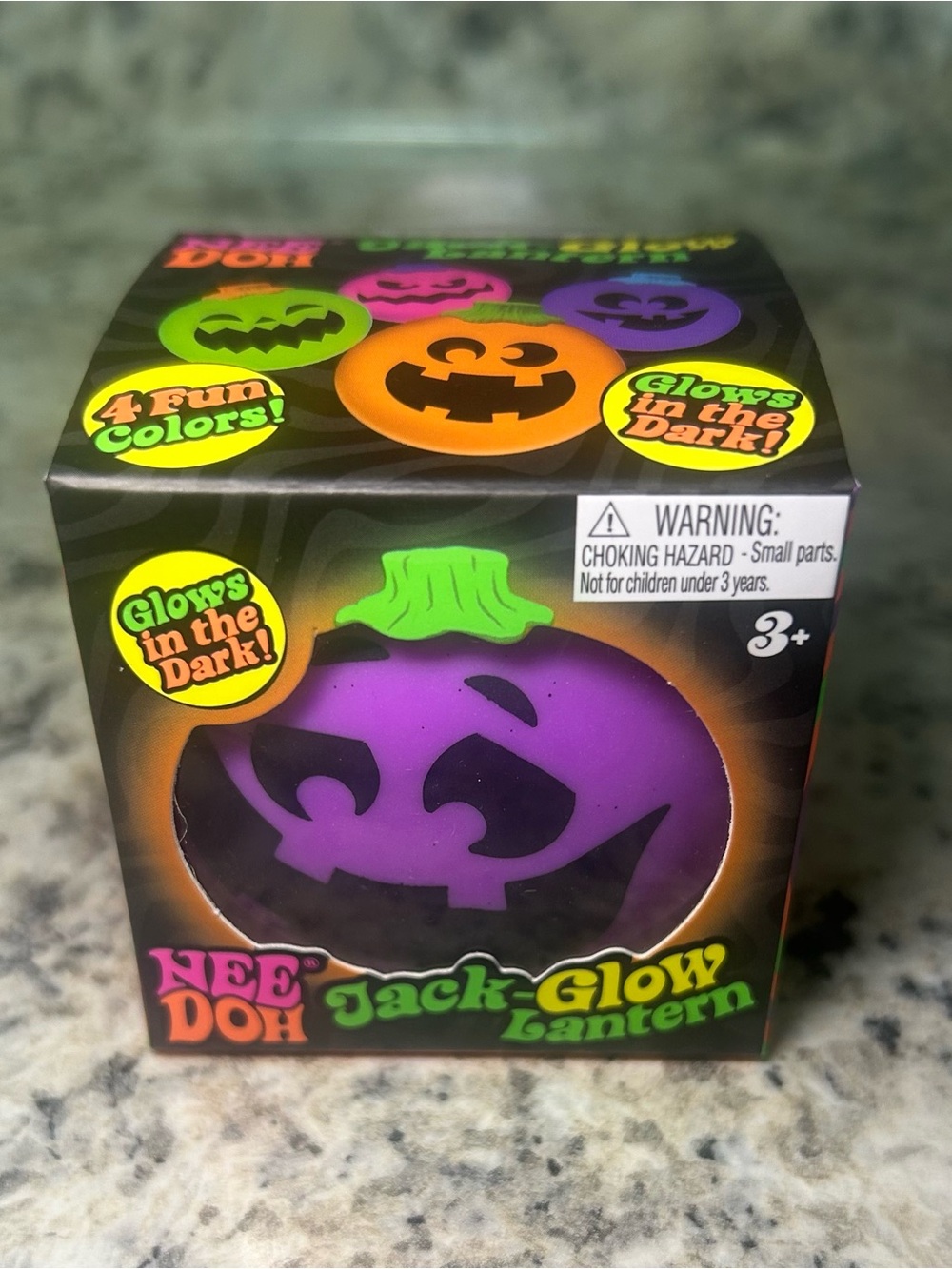 Authentic NeeDoh Jack-Glow Lantern Purple Halloween Glow Schylling
